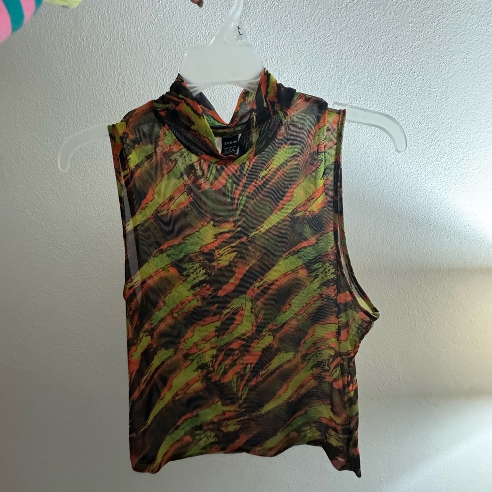 Sheer Multicolor Sleeveless Top